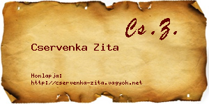 Cservenka Zita névjegykártya