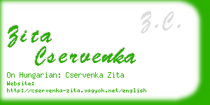 zita cservenka business card